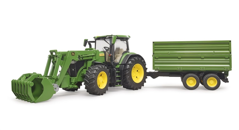 Bruder - John Deere 7R 350 traktor med frontlæsser og tipvogn